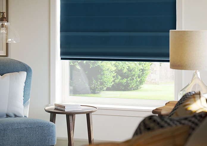 Ultra Luxe Velvet, Deep Blue - Roman Blind - Image 5